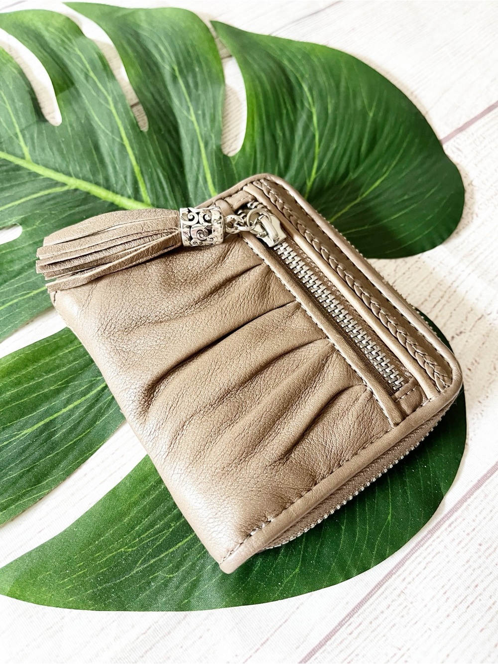 Brighton taupe wallet with tassel